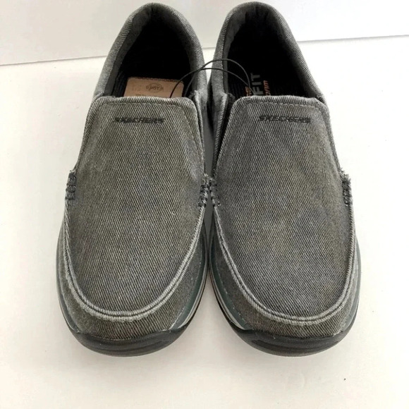Skechers Avillo Canvas Slip-On Shoes Vintage Wash Memory Foam - Picture 2 of 7